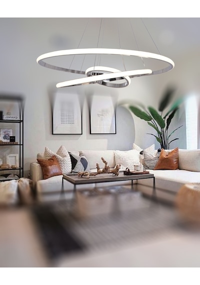 Tt300-3 Kr Tt Aydınlatma 3 Lü Krom Kaplama Gün Işığı Led Avize Krom