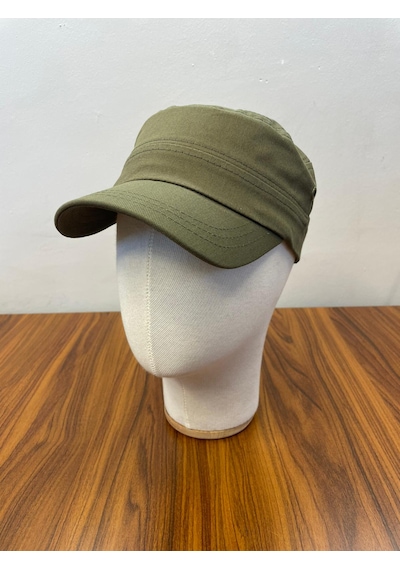 Castro Che Nakışlı Pamuklu Gabardin Kumaş Cap Şapka Haki Yeşil