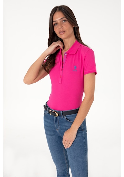 U.S. Polo Assn. Kadın Pembe Basic Polo Yaka Tişört 50300896-VR218