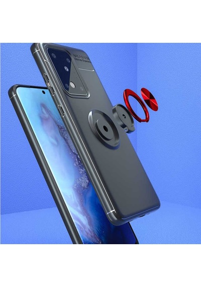 Samsung Galaxy Uyumlu S20 Ultra Kılıf Yüzüklü Magnetli Ravel Case