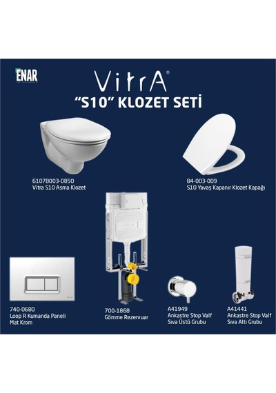 VitrA S10 Asma Klozet Seti