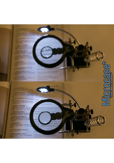 Microcase Led Işıklı Masaüstü Tamirci Büyüteç Seti - Al2481
