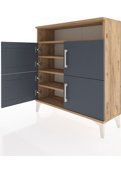 Arges Şifonyer 4 Raflı 4 Kapaklı 88x30x96 Çam-antrasit Atlas Çam Arges Şifonyer 4 Raflı 4 Kapaklı 88x30x96 Çam-antrasit Atlas Çam