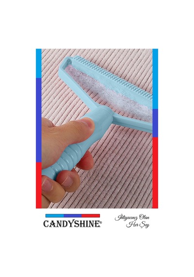 Candyshine Elbise Pamuk Tiftik Temizleme Yün Kazak Kumaş Tüy Toplama Aparatı Mavi