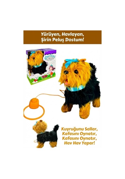 Vardem Oyuncak Tasma Kumandalı Yürüyen Havlayan Ve Kuyruk Sallayan Peluş Köpek Çok Renkli