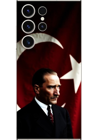 Samsung Galaxy S23 Ultra Uyumlu Şeffaf Kılıf Atatürk 4 Tasarımlı