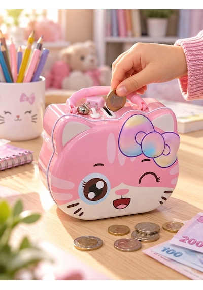 Çocuklar İçin Sevimli Kumbara 9x15 Cm Kedi Unicorn Figürlü Para Biriktirme Kumbarası