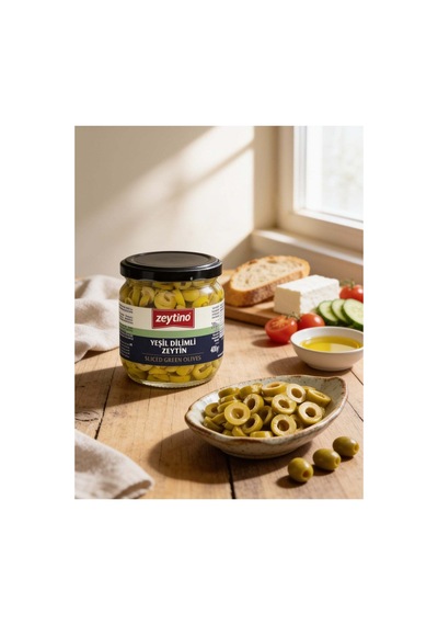 Yeşil Dilimli Zeytin 200 Gr Cam Kavanoz