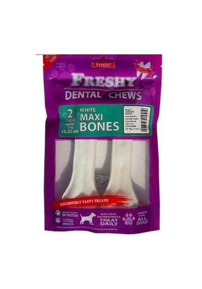 Freshy Dental Maxi Bones Beyaz Çiğneme Kemiği 15.25 CM 2'li