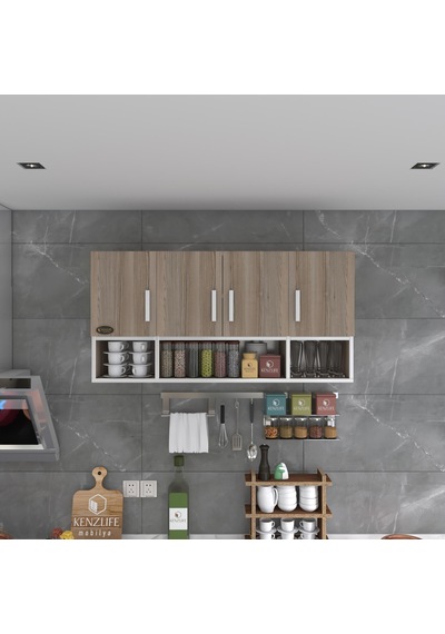 Kenzlife hazır mutfak severus crd 060*120*22 mutfak banyo dolabı kapaklı raflı
