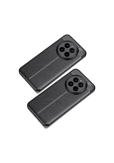 Honor Magic 7 Pro Kılıf Deri Görünümlü Renk Atmayan Dayanaklı Silikon Kapak Niss Siyah