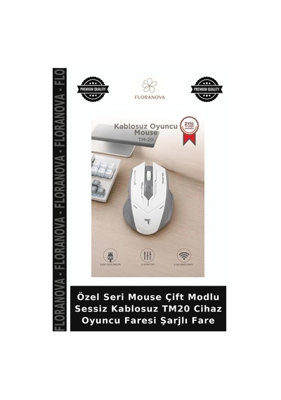 Özel Seri Mouse Çift Modlu Sessiz Kablosuz Tm20 Cihaz Oyuncu Faresi Şarjlı Fare