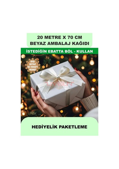 70 Cm X 20 Metre Bobin Beyaz Ambalaj Kağıdı Çift Yönlü, Ev Eşyası, Çeyiz, Hediye, Ürün Paketleme 20 Adet
