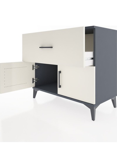 Hyperion Şifonyer Tek Çekmeceli 2 Kapaklı 88x44x80 Antrasit-aytaşı Antrasit Hyperion Şifonyer Tek Çekmeceli 2 Kapaklı 88x44x80 Antrasit-aytaşı Antrasit