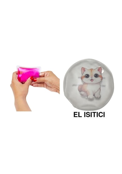 Bosphorus Sevimli Kedi Pvc El Isıtıcı Cep Sobası Sıcak Su Torbası 9 CM