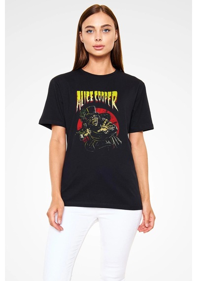 Adrift Alice Cooper Siyah Unisex Tişört T-shirt Siyah