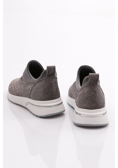 Dgn 404 Kadin Demir Taşli Sneaker Ayakkabi 404-2494-R12828 Gri - Beyaz