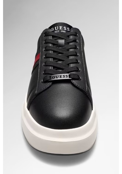 Guess Elba Deri Karışımlı Erkek Sneaker Ayakkabı Fmfeallea12 Siyah