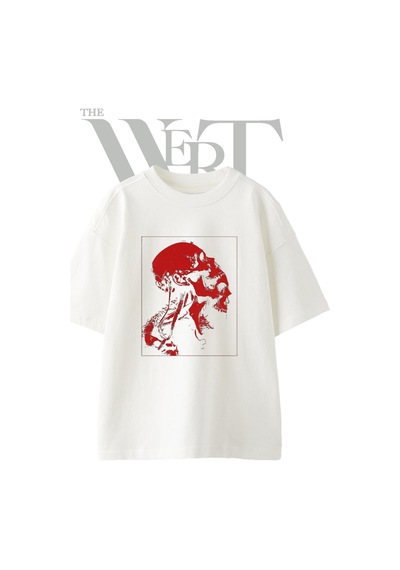 Thewert Kafatasi Anatomi Tasarım Baskılı Ünisex Beyaz Oversize T-shirt