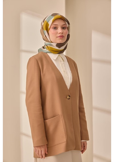 Silk Home Aura Eşarp 140001-09 Koyu Mint, Hardal, Kahve, Yağ Yeşili, Sütlü Kahve