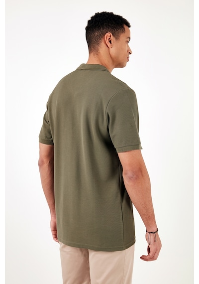 Buratti Pamuklu Regular Fit Fermuarlı Erkek Polo Yaka T Shirt 5902434 Haki