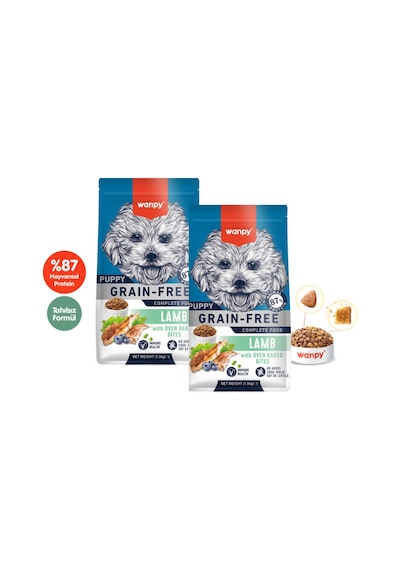 Wanpy Tahılsız Kuzu Etli Yavru Köpek Maması 1,5kg X 2 Adet
