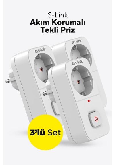 S-link Sl-010 Bykalite 3lü Set 16a/250v 750 Joule Anahtarlı Isıya Duyarlı Devre Ve Akım Korumalı Tekli Priz 0.2 M S-link Sl-010 Bykalite 3lü Set 16a/250v 750 Joule Anahtarlı Isıya Duyarlı Devre Ve Akım Korumalı Tekli Priz 0.2 M