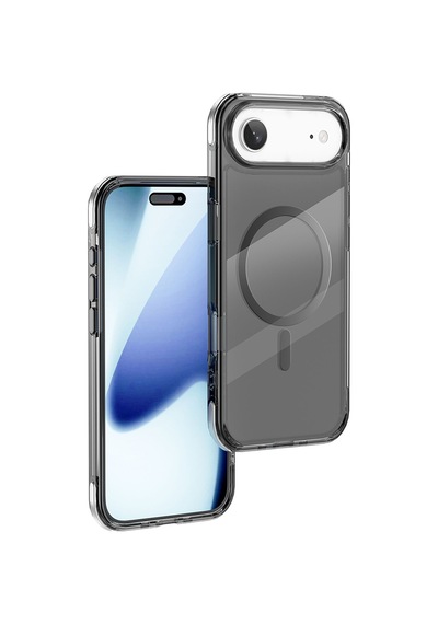 Apple Uyumlu iPhone 17 Air Kılıf M-safe Şarj Özellikli Wiwu Mcc-702 Titanyum Pro Serisi Sert Pc Kapak Siyah Siyah