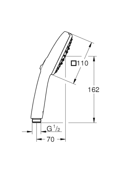 Grohe 110 El Duşu Seti, 110mm Kare 3 Akışlı 26176001 Gümüş