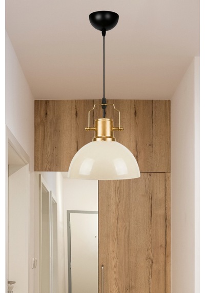 Haus Minimal Gold Detaylı Metal Krem Sarkıt Küçük Alanlara Uygun Mutfak Koridor Avize