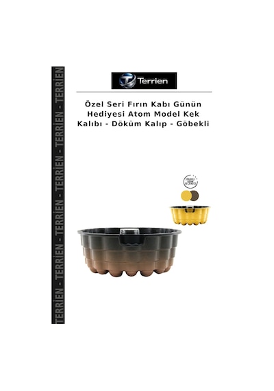 Özel Seri Fırın Kabı Günün Hediyesi Atom Model Kek Kalıbı - Döküm Kalıp - Göbekli Çok Renkli