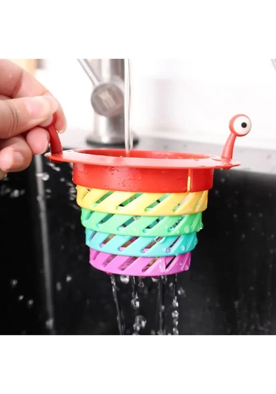 Lavabo Süzgeci Renkli 6 Kademeli Mutfak Gider Tıpası Lavabo Süzgeci Plastik Diğer