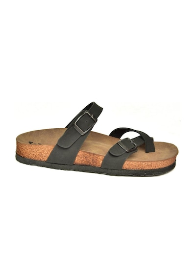 Fox Shoes K777613402 Siyah Süet Parmak Arası Kadın Terlik Siyah-süet Çok Renkli