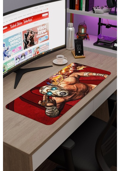 Borderlands Kaymaz Dikişli Kauçuk Oyuncu Mousepad V3 - 70x30 Xl Gaming Mouse Pad Fare Altlığı