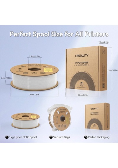 Creality Hyper Petg Beyaz Filament 1.75mm 1kg - Urhanshop Yetkili Satış