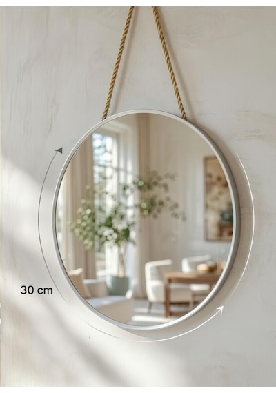Dekoratif Gold Metal Kenarlı Yuvarlak Ve Oval Kenarlı Ayna Gümüş - Platin