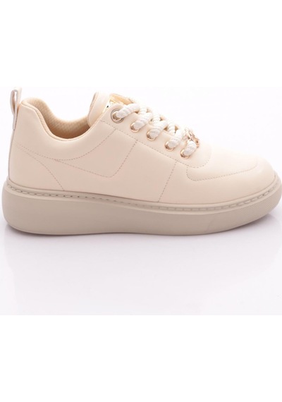 Dgn B1009 Kadin Aksesuarli Sneakers Ayakkabi Bej