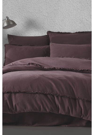 Majoli Dark Charm Maddox Çift Kişilik %100 Organik Pamuk Nevresim Takımı Mor