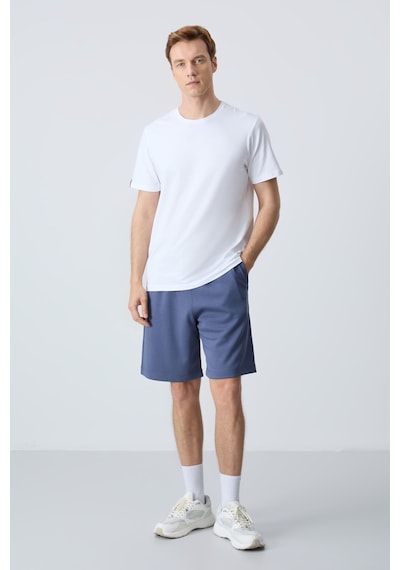 Air Jones Tommy Life Petrol Pamuklu Kalın Yumuşak Dokulu Standart Fit Basic Erkek Şort - 81275 Petrol
