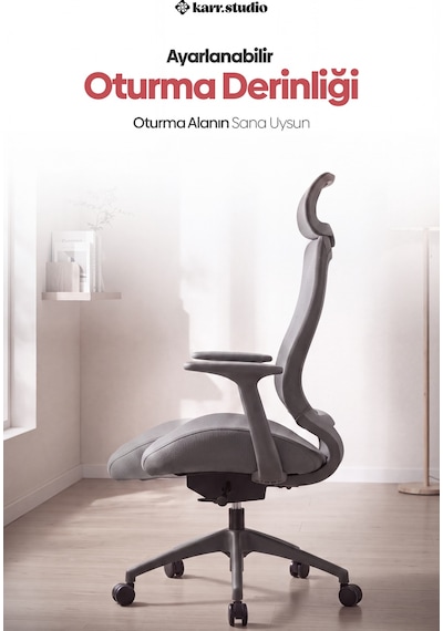 Lizbon Ergonomik Çalışma Koltuğu - Gri