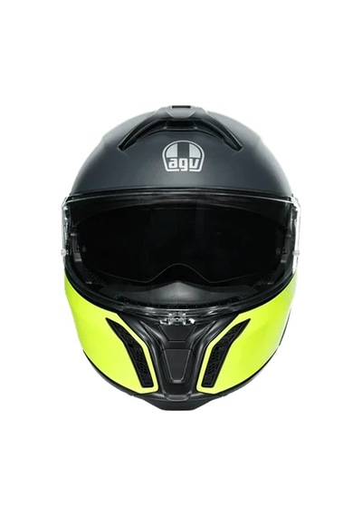 Agv Kask Tourmodular Mlt Balance Matt Blk Ylw Fl Grey Siyah