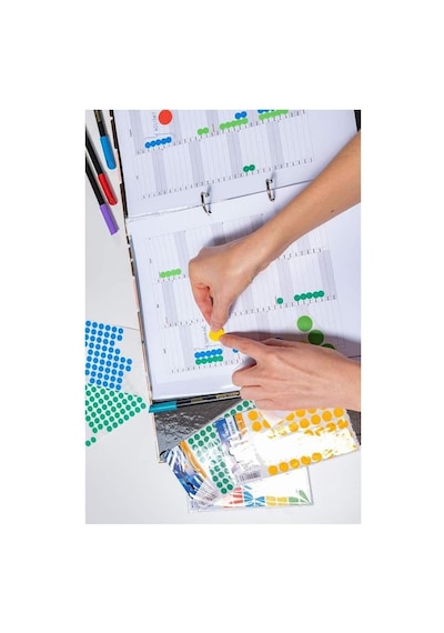 Artlantis 25 Mm Renkli Hazır Yuvarlak Etiket 100 Lü 1 Paket Mix Color Ofis Etiketleri Kendinden Yapışkanlı Nokta Et Genel