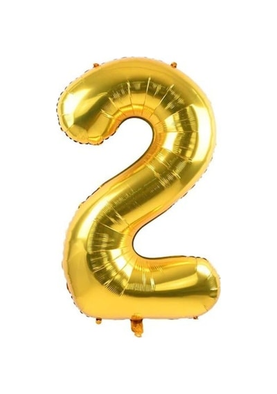2 Rakam Folyo Renk Balon Küçük 35 Cm Genel