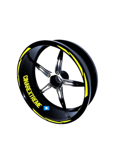 3 Parça Tasarımlı Floresan Sarı Jant Şeridi Sticker Çınar Extreme