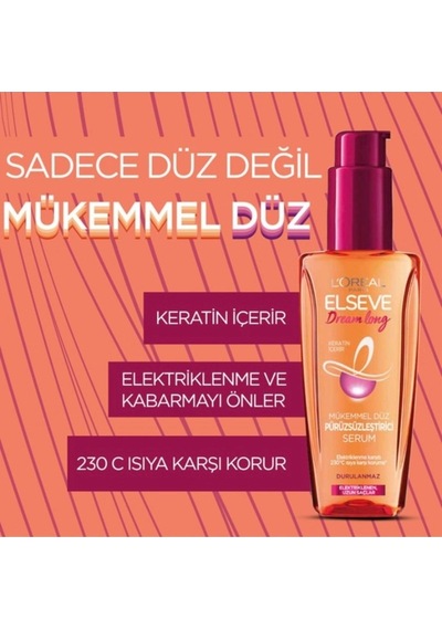 Elseve Saç Serumu Dream Long Mükemmel Düz Pürüzsüzleştirici Serum 100 Ml