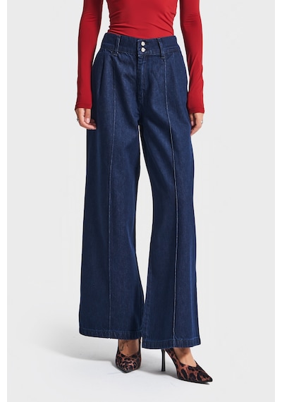 Itsbasic Kadın İndigo Renk 7w5-50 Wide Leg Fit İç Boy 74cm Bol Kesim Viskon Kumaş Kemer Detaylı Denim Jean Itsbasic Kadın İndigo Renk 7w5-50 Wide Leg Fit İç Boy 74cm Bol Kesim Viskon Kumaş Kemer Detaylı Denim Jean