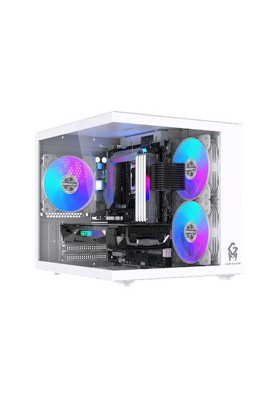 Gm-x1 Tuştan Değişmeli 3x Rgb Fanlı Gaming Mini Akvaryum M-atx Beyaz Kasa
