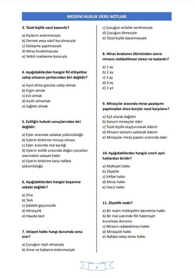Medeni Hukuk Ders Notları