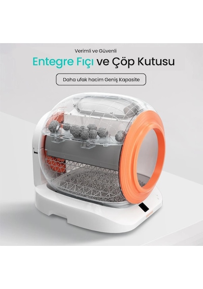 Groove Q-clean Wi-fi Otomatik Akıllı Kedi Tuvaleti Turuncu Ultra Sessiz+akıllı Sprey Koku Giderici+app Kontrol+akıllı Sensör