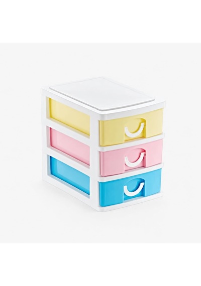 3 Katlı Çekmeceli Organizer, Pastel Renkli Mini Masaüstü Düzenleyici, Makyaj Masası Takı Ve Kozmetik Saklama Kutu Genel